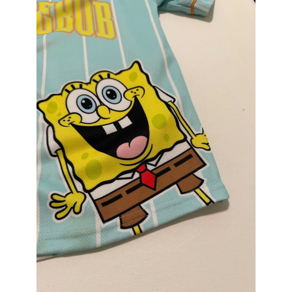 Nickelodeon SpongeBob SquarePants Kids Baseball Jersey Blue White Pinstripe M 99 - Picture 3 of 7